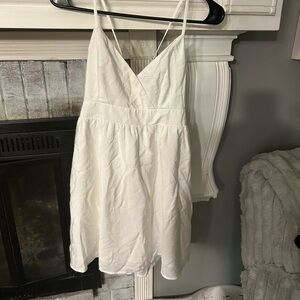 American Eagle Outfitters White Mini Dress with Spaghetti Straps